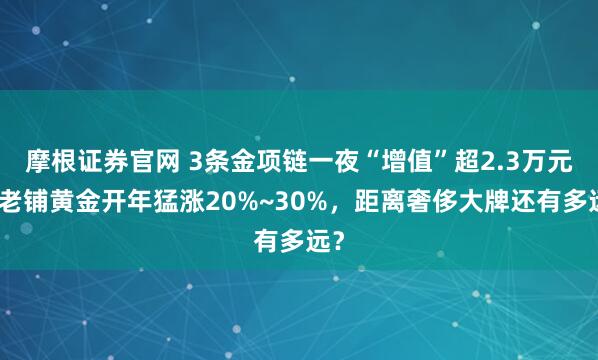 摩根证券官网 3条金项链一夜“增值”超2.3万元！老铺黄金开年猛涨20%~30%，距离奢侈大牌还有多远？